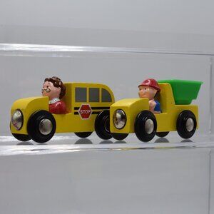 Wooden Tumble Tree Town Folk Wooden Dump Truck Construction Worker Driver n Bus